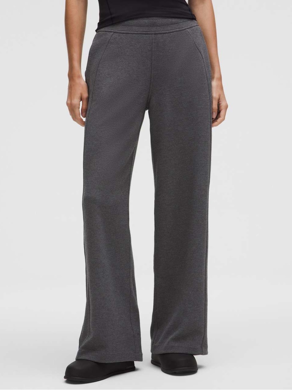 Lululemon 2025 Scuba Mid-Rise Wide-Leg Pant Waffle Heathered Graphite Grey Large
